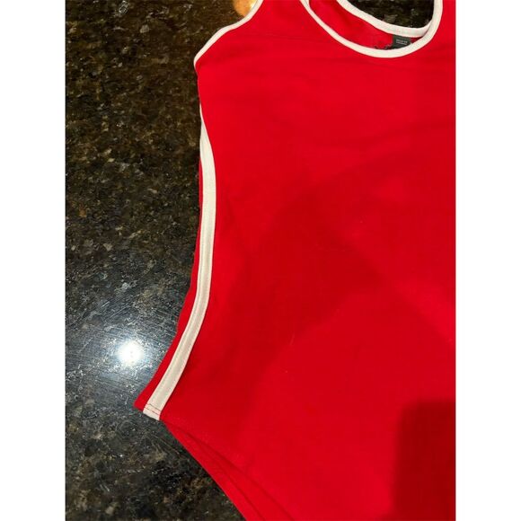 *3/$15 Wild Fable Women's Red Striped Bodysuit Size S Casual Spring Top - Picture 4 of 7